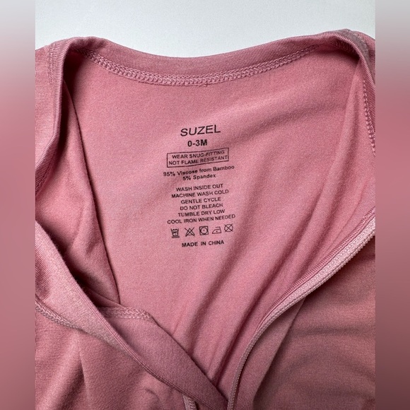 Suzel Baby Girl Bamboo Zip Romper Pajamas Lot Size 0-3M - Picture 4 of 8